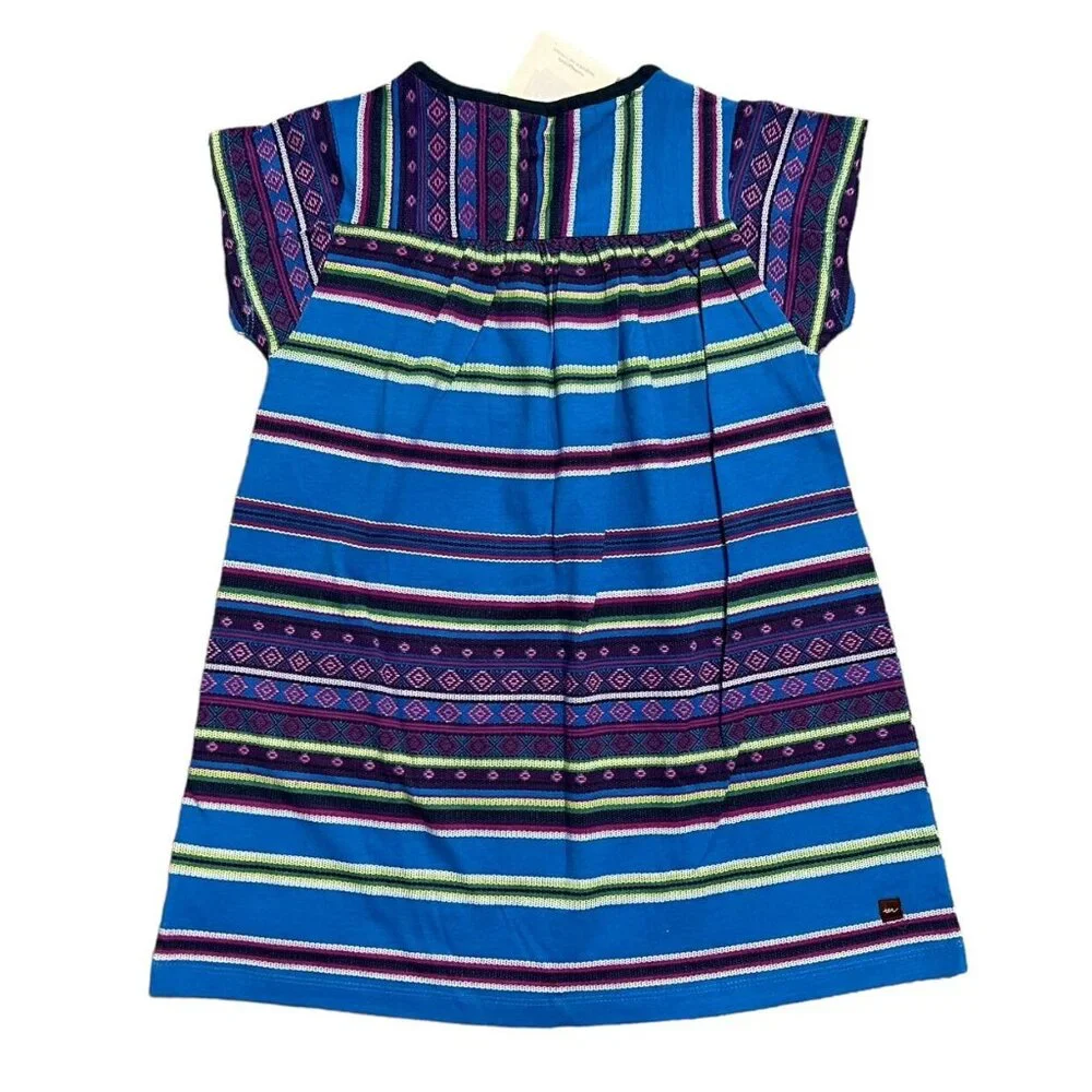 NEW Tea Collection Sz 5 Frasada Striped Split Neck Dress